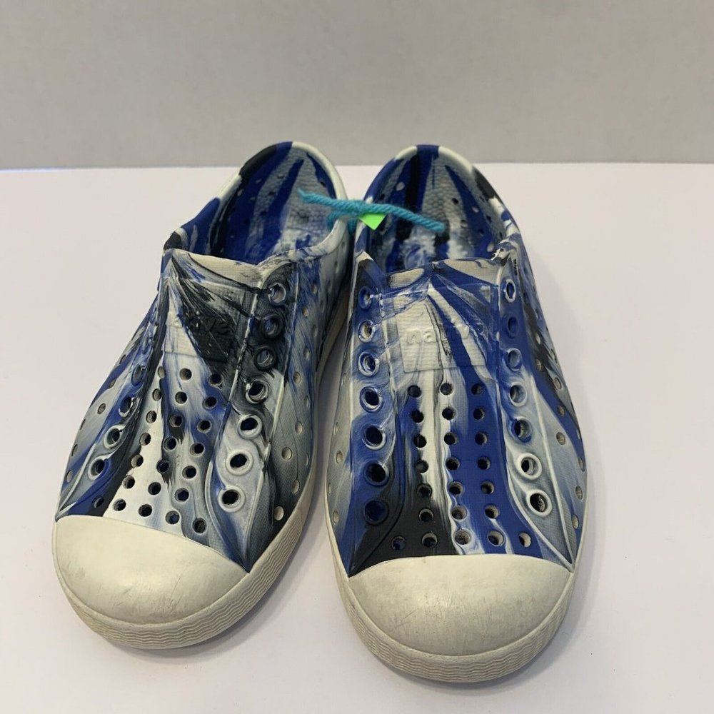 Native Miles Slip-on Child Size C8 Blue White With Gently Worn Water Shoes
